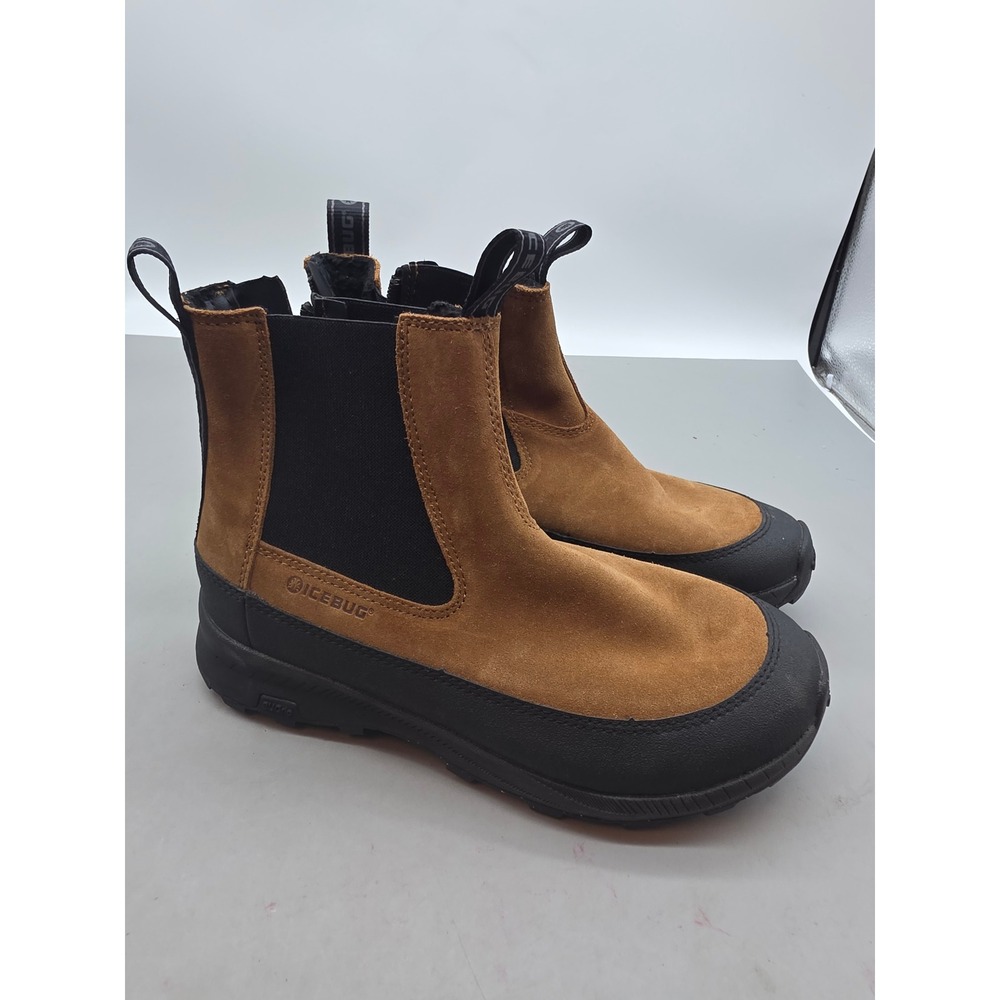 Icebug Boda W BUGrip Suede Winter Boots Brown Black Studded Traction H41006